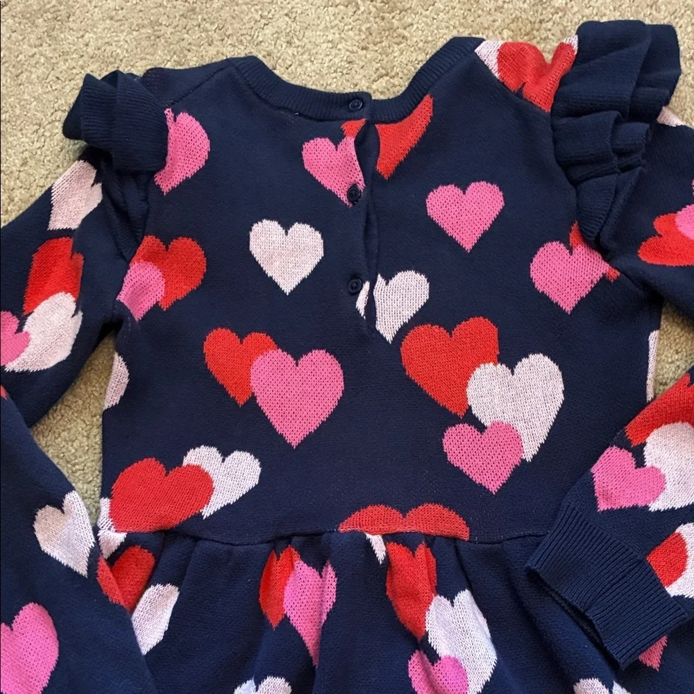 Janie and Jack 💖 Sweetheart Ruffle Shoulder Sweater Dress size 10